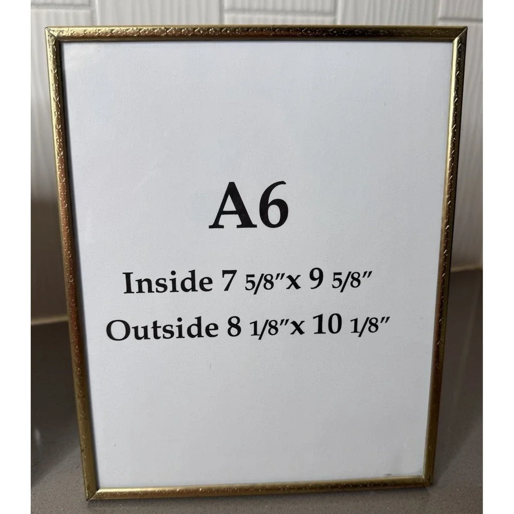 Lot of 2 Vintage MCM Hollywood Brass Metal Picture Frame Gold Tone 8 x 10 GUC